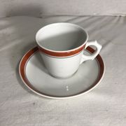 Théière Pillivuyt et 4 tasses céramique vintage