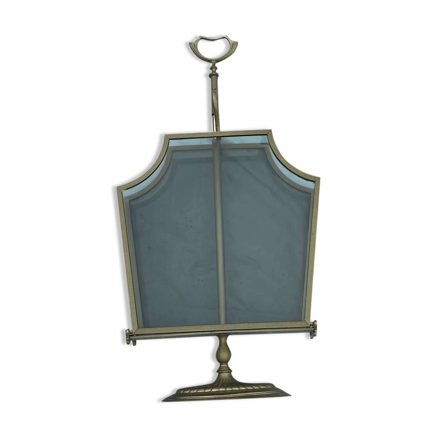 Porte-revues ancien en métal et verre