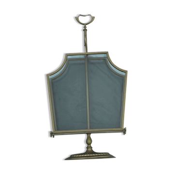 Porte-revues ancien en métal et verre