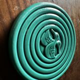 Art Deco trivet in green glazed earthenware - Saint Clément