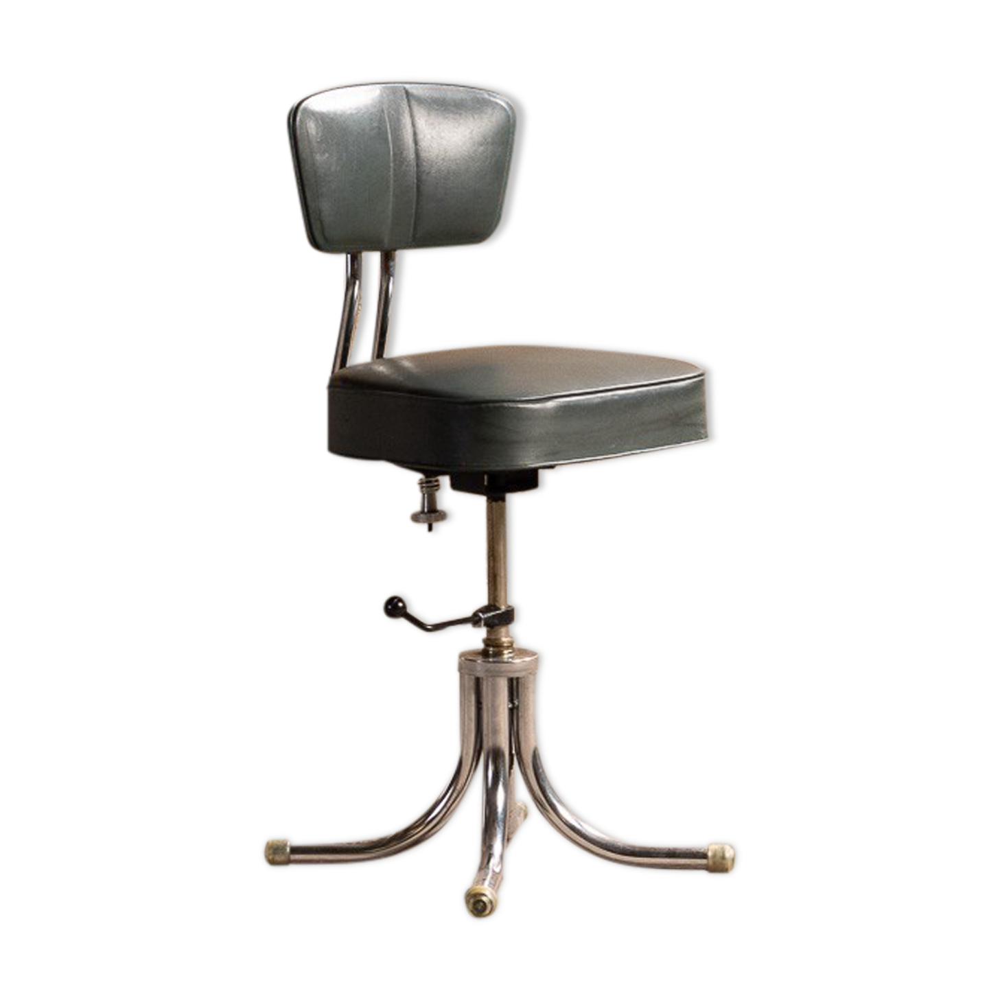 Industrial craft chair made of metal and imitation leather