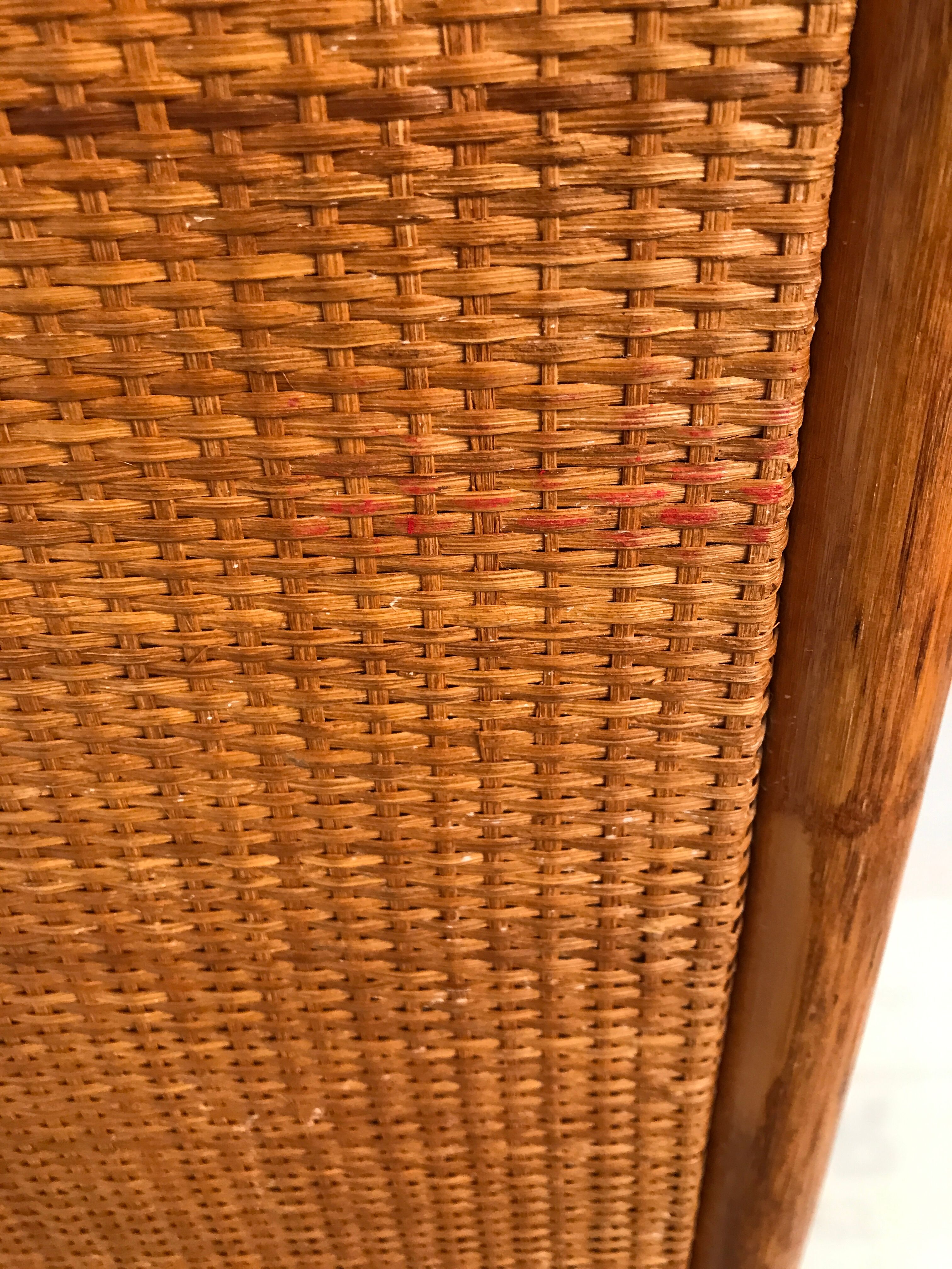 Vintage bamboo chest of drawers from the 60s and 70s