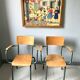 Set of four school teacher armchairs