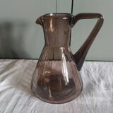 Set pitcher & decanter of plum color, faceted glass - Art Deco era 1920 / 1930