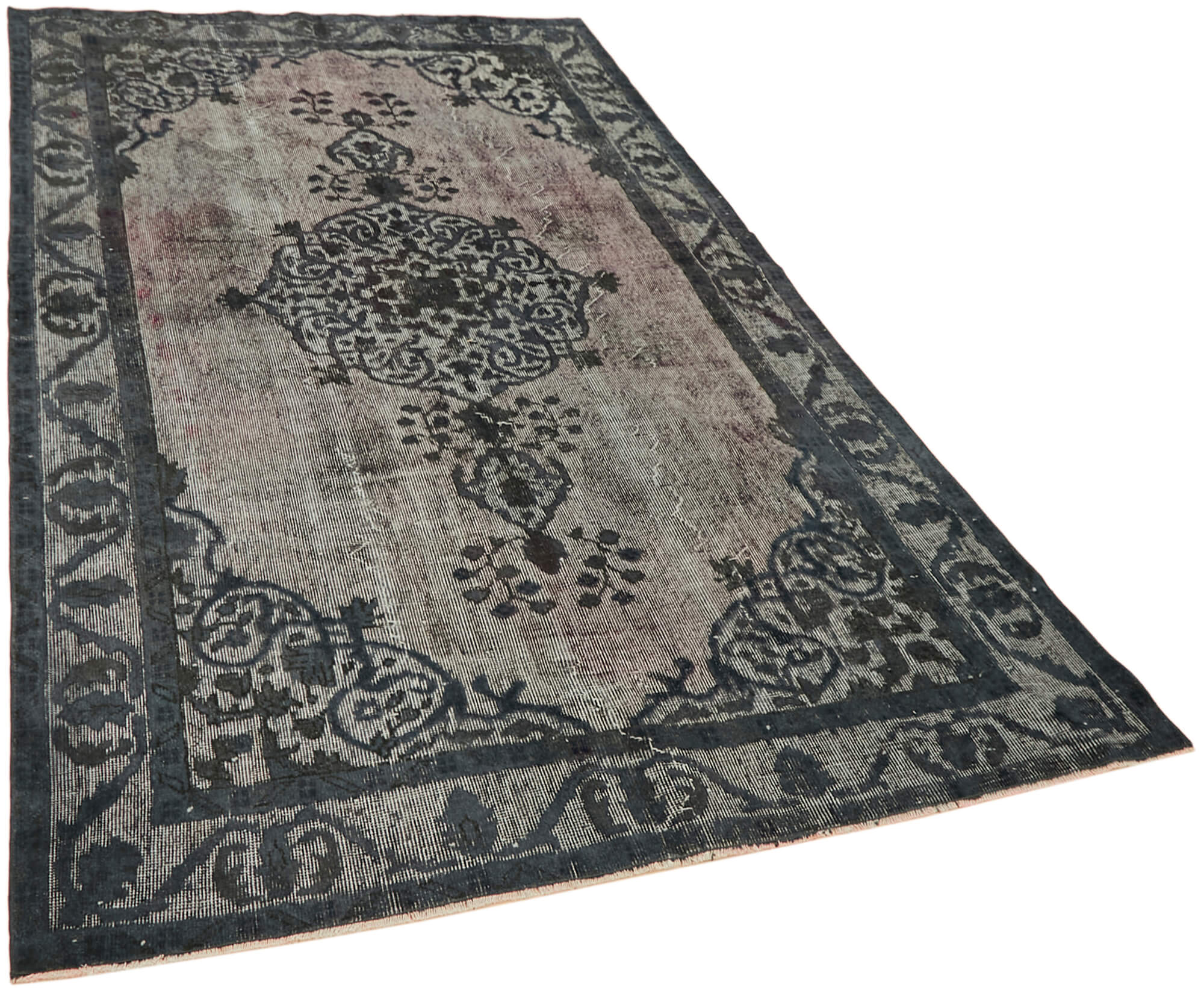 Handmade turkish grey carpet 1970s, 158 cm x 267 cm