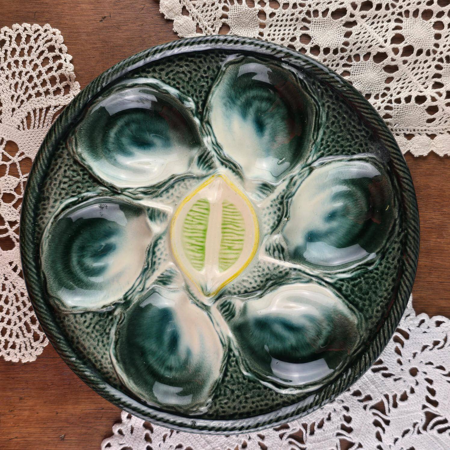 Oyster plate – St Clément – emerald green