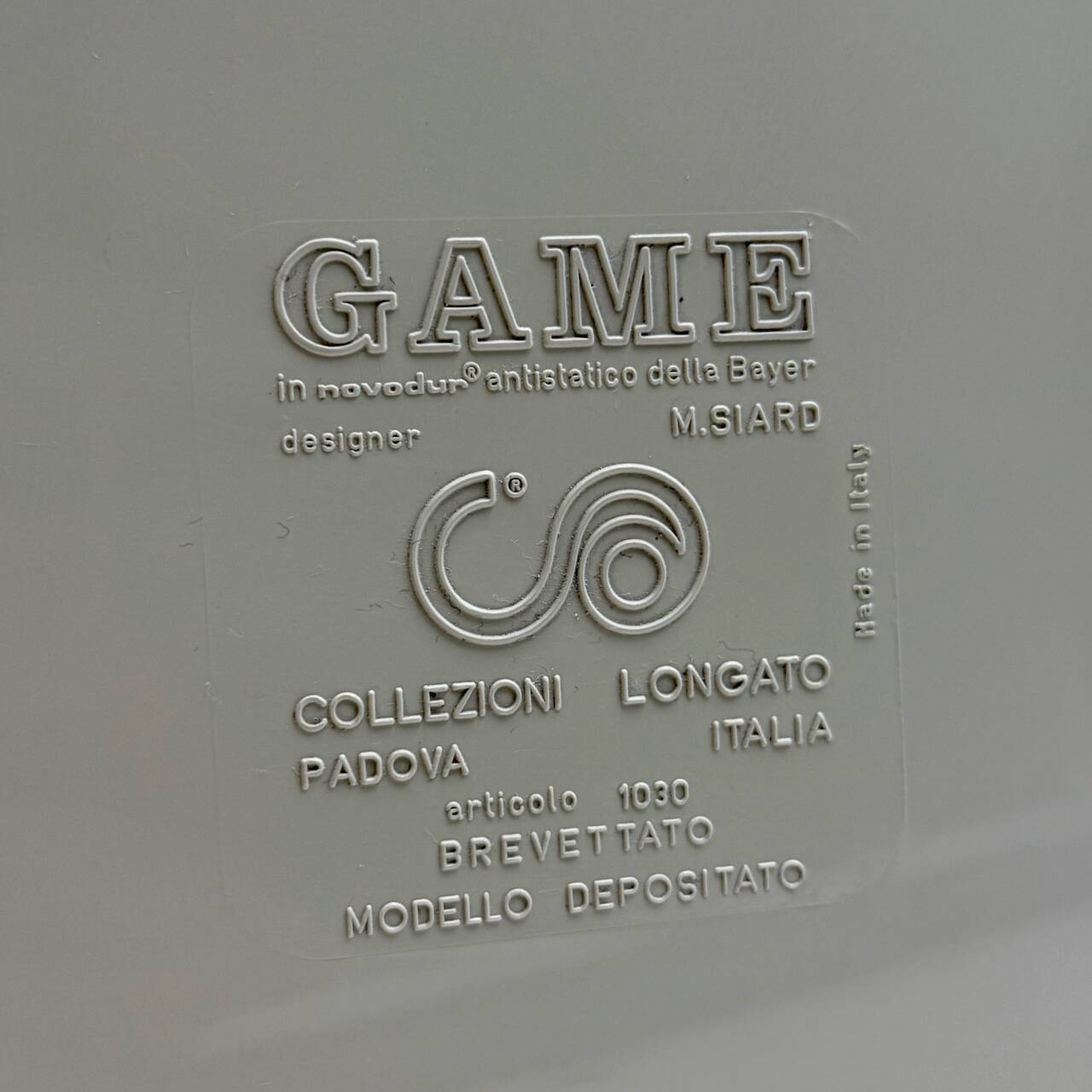 Rolling Bar Cart in Beige Plastic by Marcello Siard for Longato, Italy, 1970