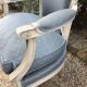 Pair of blue Louis XVI style armchairs