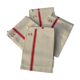 Set of 4 old embroidered tea towels in linen