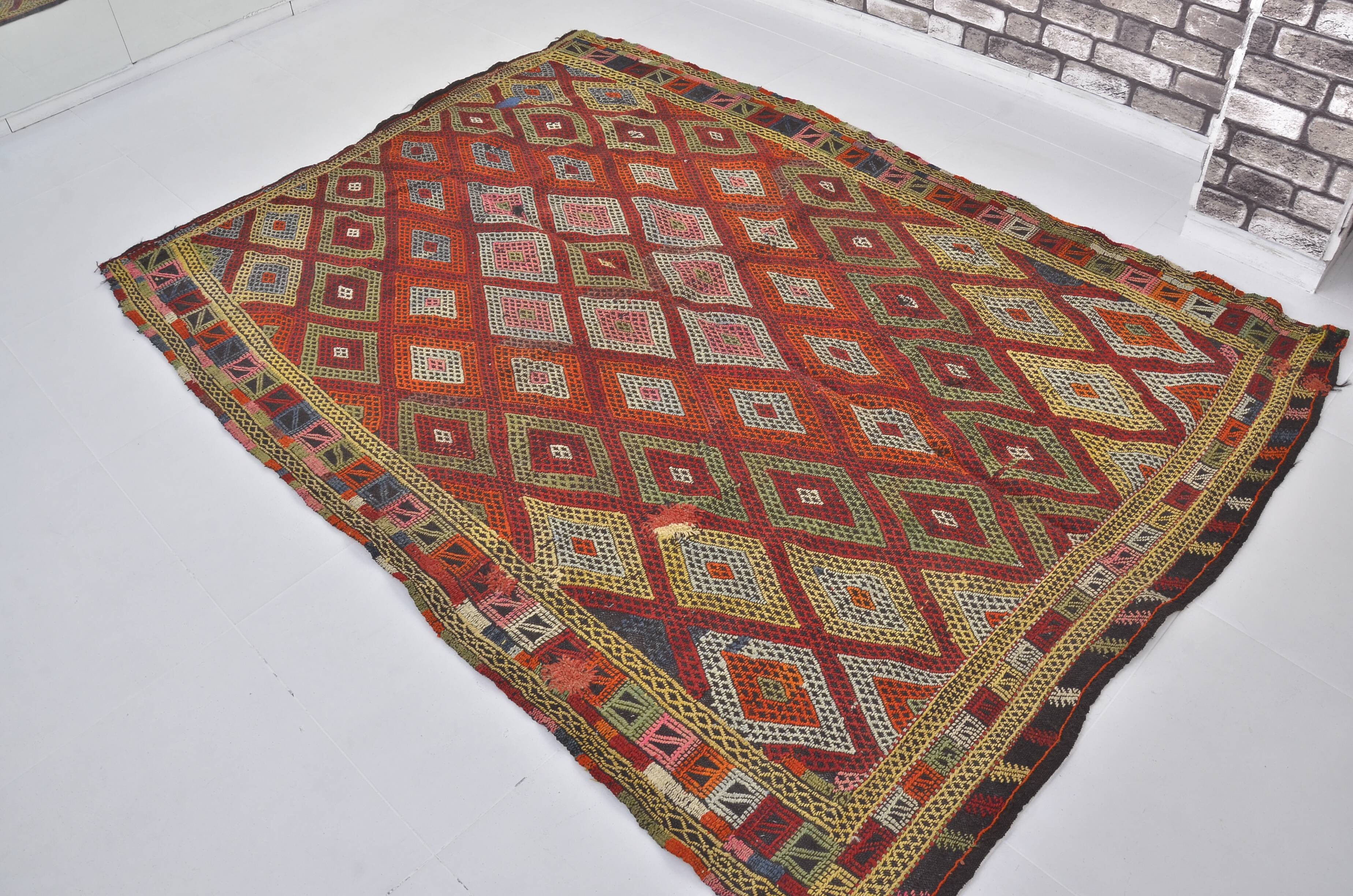 Tapis Kilim anatolien à motifs géométriques