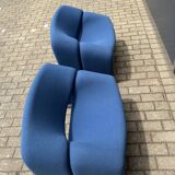 2x Artifort Groovy F598 (M-chair) blue, perfect state! Pierre Paulin