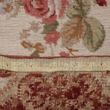 Long traditional needlepoint rug handwoven wool floral red runner rug-76x305cm