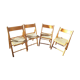 Chaises pliantes cannées