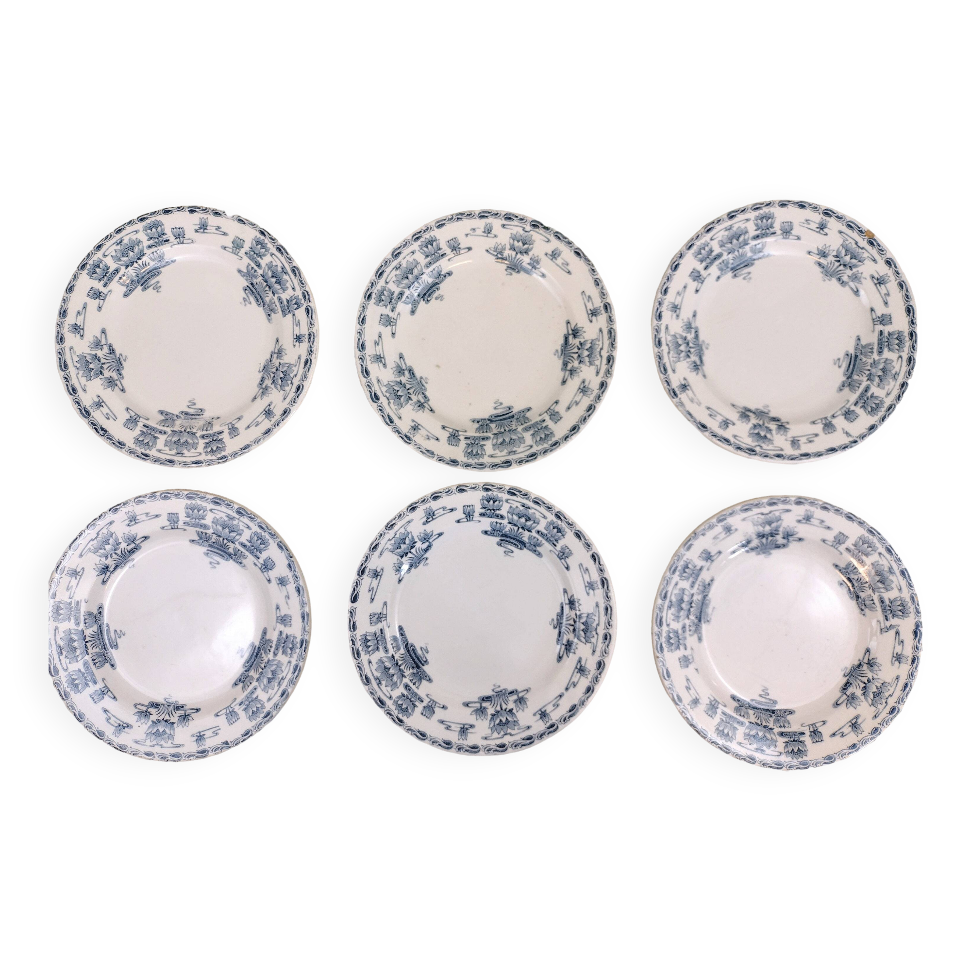 6 Clairefontaine Egyptian dessert plates