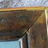 Frame in varnished wood and brass to pose for photo 4" x 6", 10 x 15 cm, glass, and support.