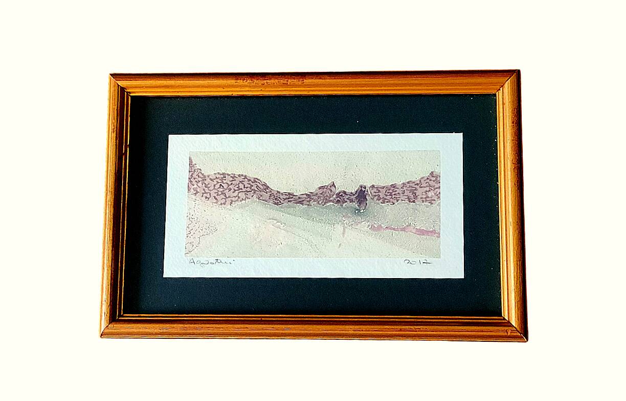 Tableau signé agostini – aquarelle - paysage abstrait, 2017