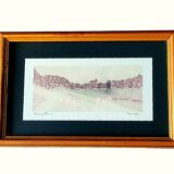 Painting signed agostini – watercolor - abstract landscape, 2017