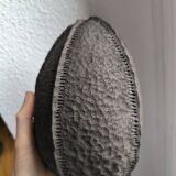 Duo sculpture art design egg planet ceramic black stoneware chamotte signé