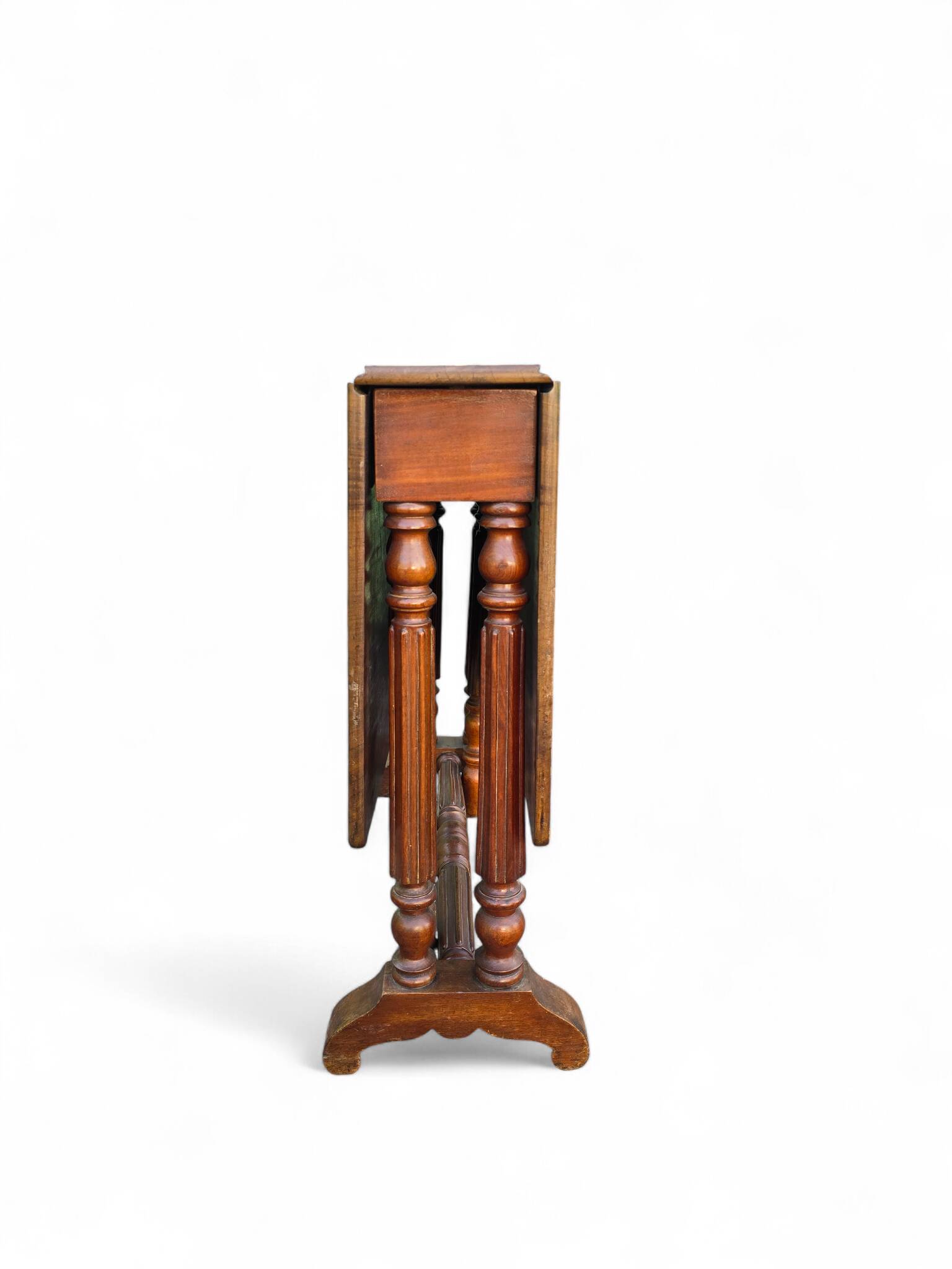 “Gateleg” folding walnut table