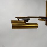 Mid-Century Ceiling Light in Brass & Metal from Stilnovo, Italy, 1950s