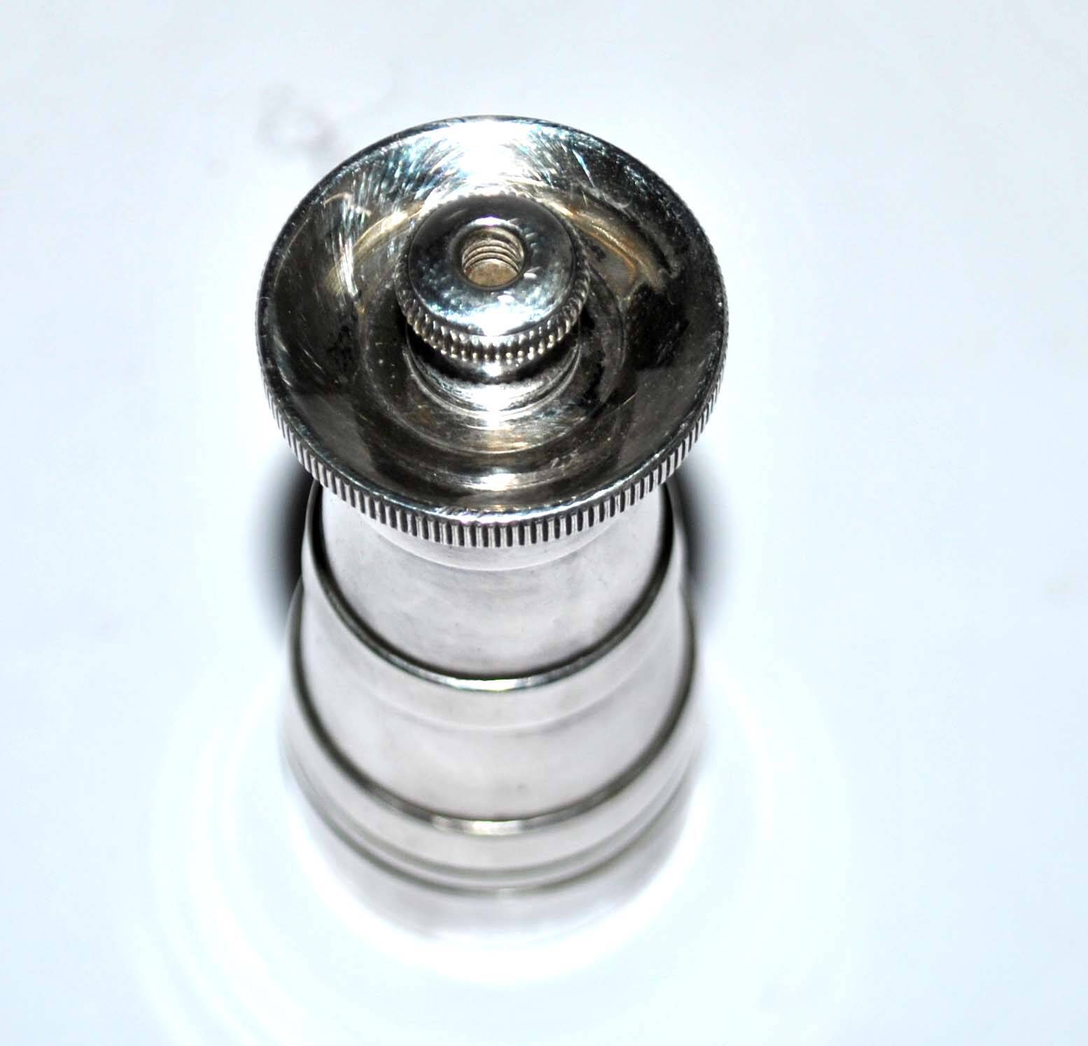 Peter piper vintage english pepper mill in silver metal park green pepper mill