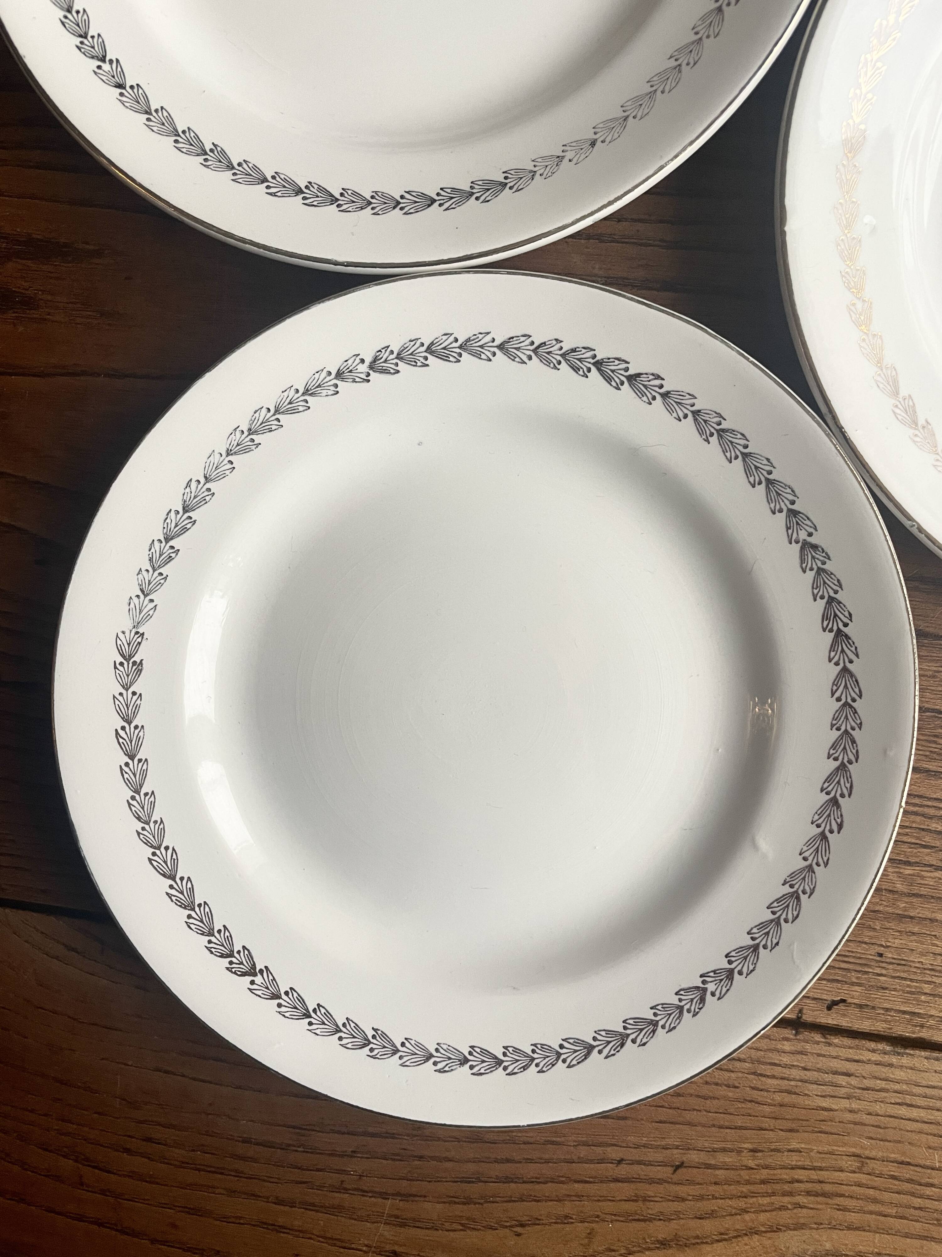 Sarreguemines Dubarry earthenware dessert plates