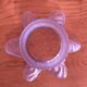 Single French Vintage White Frosted Pattern Glass Tulip Shade Frilled Edge