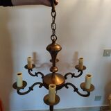 Ancien lustre à chandelier en métallique. 6 éclairages