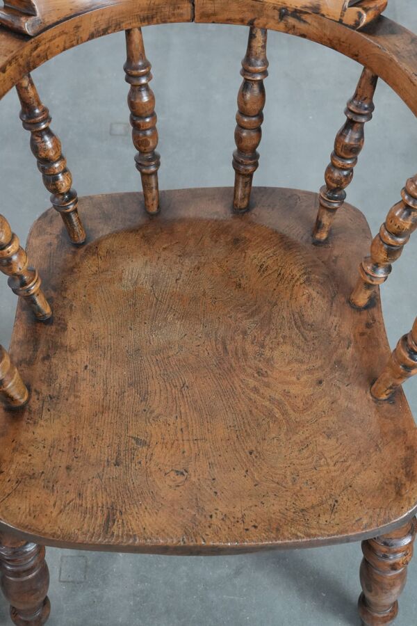 Ensemble de 2 chaises de capitaine anglaises/chaise de bureau antiques du 19ème siècle