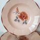 8 assiettes creuses Digoin Sarreguemines rose pourpre décor 9181