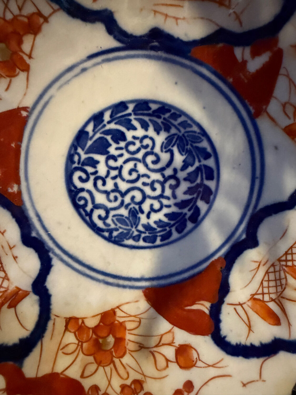 Pair of antique Imari style porcelain plates - 19 cm - 19th century