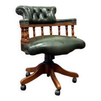 English Chesterfield Desk Chair Captain Chair