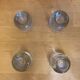 Set of 4 Vintage Ice Cube Shaped Glass Candle Holders #E008