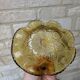 Small amber yellow glass pocket basket Portieux France