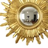 Golden Sunburst Mirror Sun Mirror Wood Convex Witch Mirror Sixties