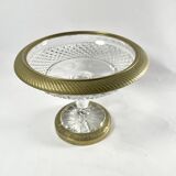 Crystal and bronze compote dish