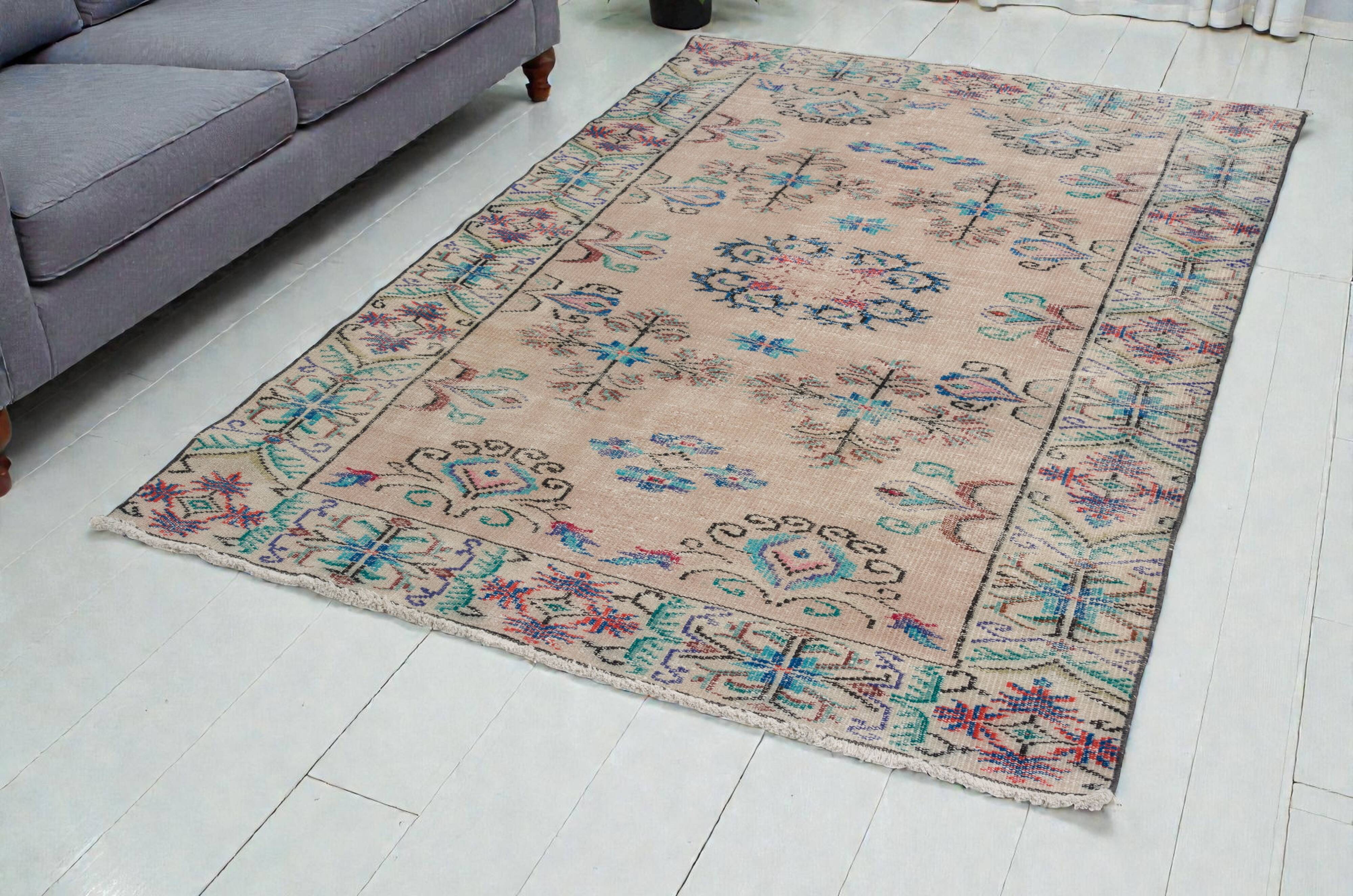 Flower Design Oushak Carpet