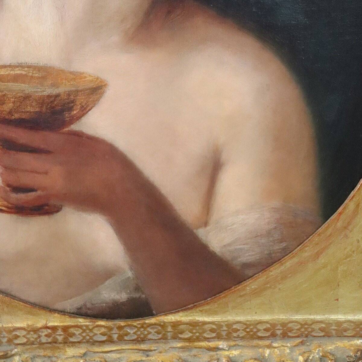 Mythological Figure Of Maenad, Oil Painting On Canvas, Italy 19th Century