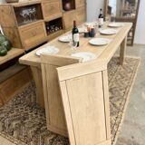 Solid oak farmhouse table with 2 central extensions