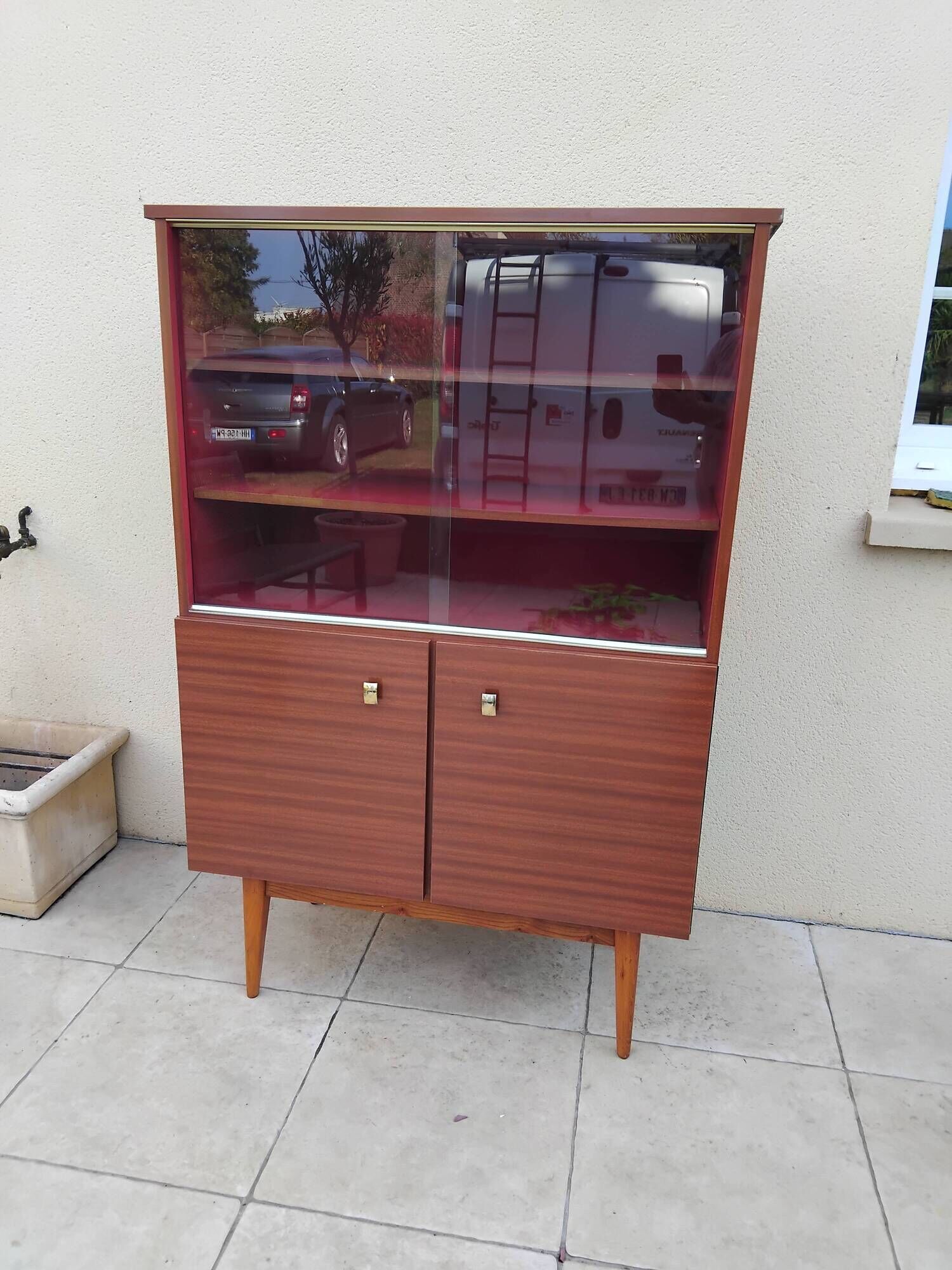 Vintage Scandinavian display cabinet bookshelf