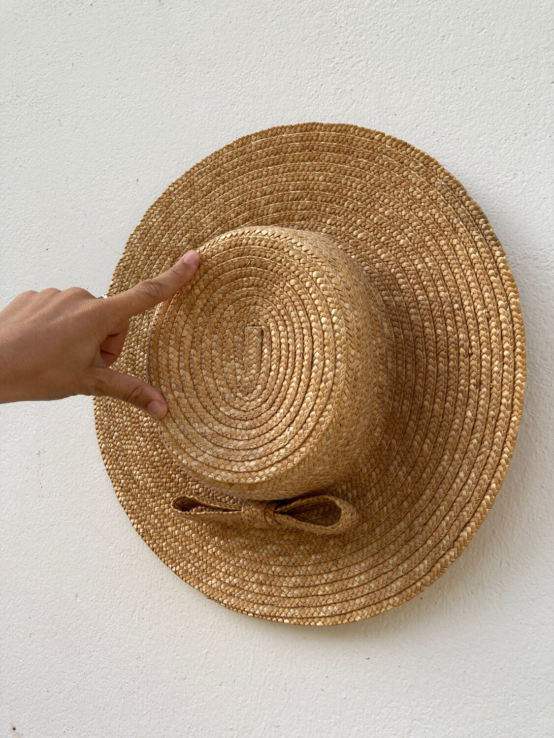 Vintage knot braided straw hat