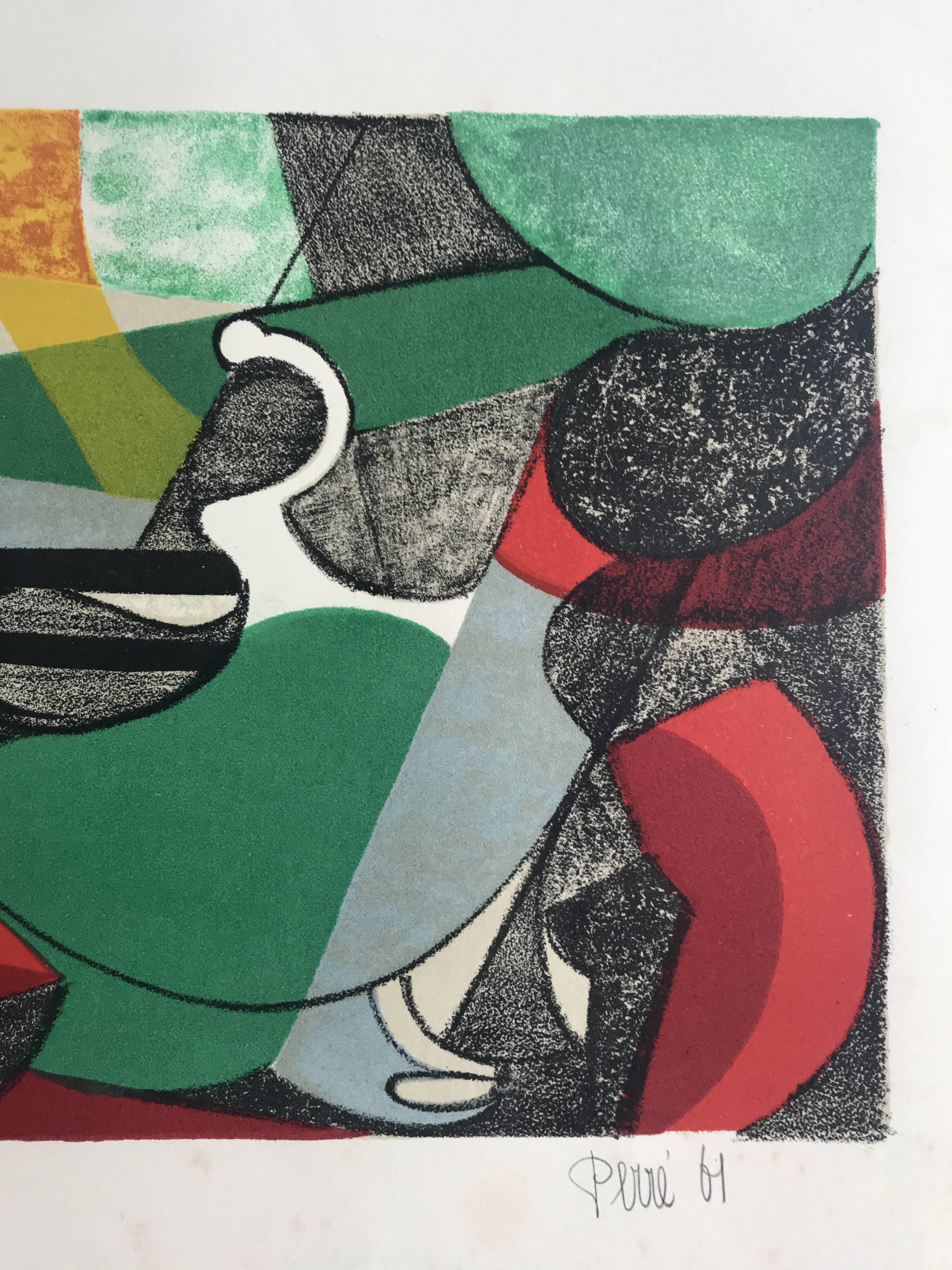 Danièle perré, sans titre, 1961. lithographie originale signée au crayon