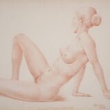 Barrera - Female Life Studies - Two Framed Drawings