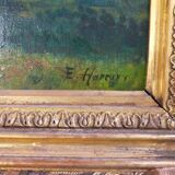 Ernest Victor Hareux (1847-1909) Oil on canvas painting Mountain landscape