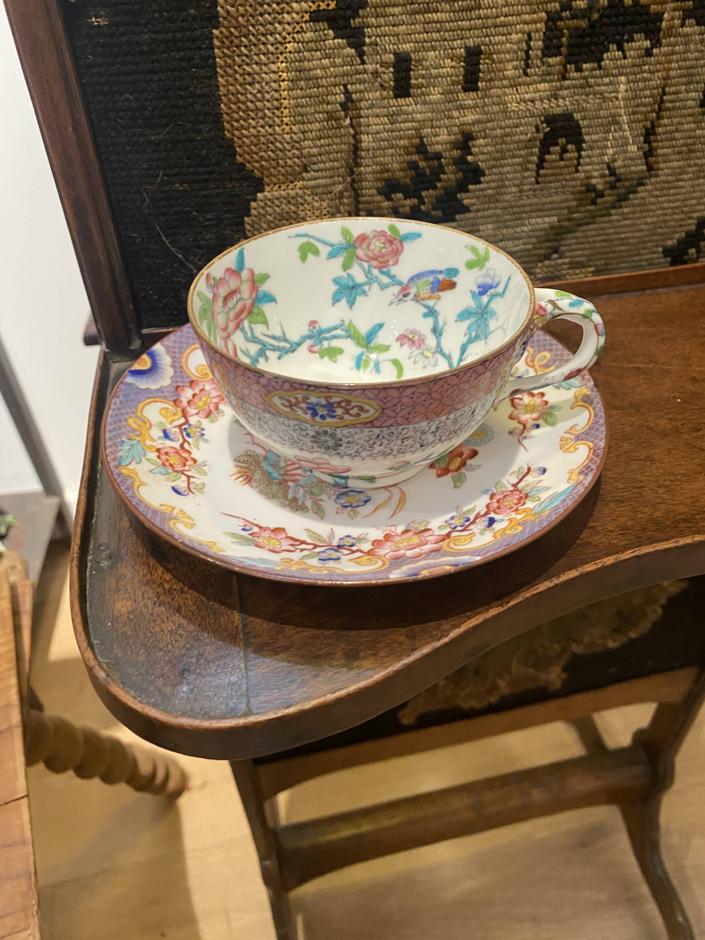 English porcelain cup and saucer, Minton