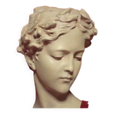 Magnificent art nouveau bust of a young woman by the sculptor, Van Vaerenbergh,