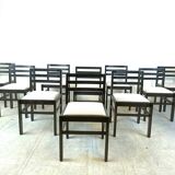 Vintage brutalist dining chairs, set of 10 - 1970s