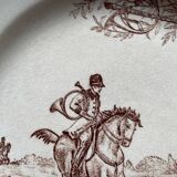 Flat plates iron earth hunting scene vieillard