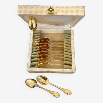 Christofle marly 12 teaspoons, mocha 10 cm gold
