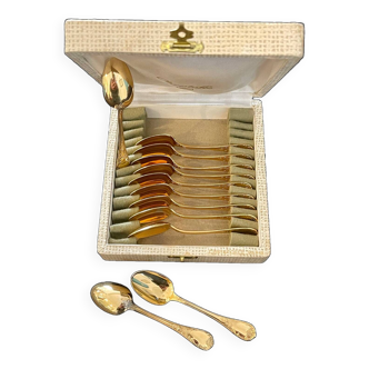 Christofle marly 12 teaspoons, mocha 10 cm gold